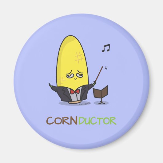 Niedlich Punny Cartoon Maisleiter Magnet (Vorne)