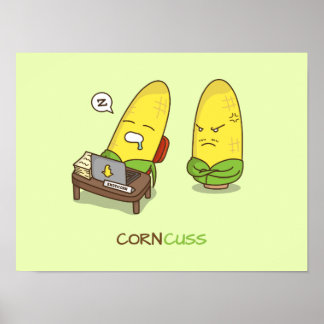 Niedlich Punny NSFW Cartoon Corn Konzuss Poster