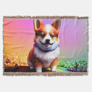 Niedlich Puppy Corgi Dog-36475 Decke