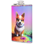 Niedlich Puppy Corgi Dog-36475 Flachmann (Links)
