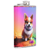 Niedlich Puppy Corgi Dog-36475 Flachmann (Rechts)