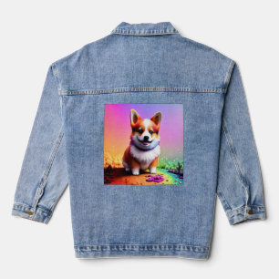 Niedlich Puppy Corgi Dog-36475 Jeansjacke
