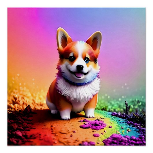 Niedlich Puppy Corgi Dog-36475 Poster (Vorderseite)