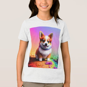 Niedlich Puppy Corgi Dog-36475 Tri-Blend Shirt