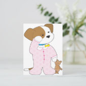 Niedlich Puppy Pajamas Postkarte (Stehend Vorderseite)