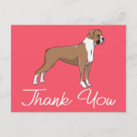 Niedlich Puppy Pink Cartoon Boxer Dog Danke