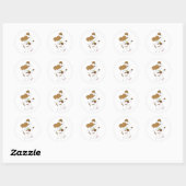Niedlich Puppy Ukulele Runder Aufkleber (Blatt)