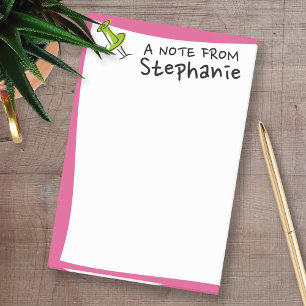 Niedlich Push-Button Individuelle Name Heiß rosa Post-it Klebezettel