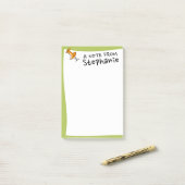 Niedlich Push Button Individuelle Name Limette Grü Post-it Klebezettel (Auf Schreibtisch)