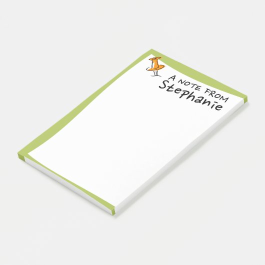 Niedlich Push Button Individuelle Name Limette Grü Post-it Klebezettel (angewinkelt)