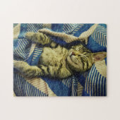 Niedlich! Puzzle - Kitty Napping in Blanket (Horizontal)