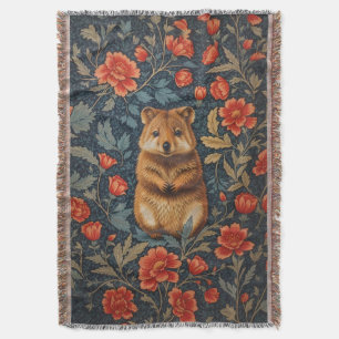 Niedlich Quokka William Morris Inspirierte floral Decke