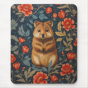 Niedlich Quokka William Morris Inspirierte floral Mousepad