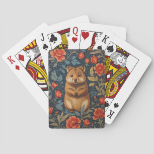 Niedlich Quokka William Morris Inspirierte floral Spielkarten