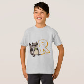 Niedlich R für Raccoon - Kinder Englisch ABCD Alph T-Shirt (Vorne ganz)