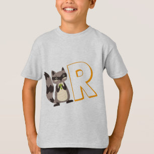 Niedlich R für Raccoon - Kinder Englisch ABCD Alph T-Shirt