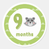 Niedlich Raccoon Baby Monthly Meilenstein Runder Aufkleber (Vorderseite)