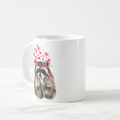 Niedlich Raccoon Blown Kisses Liebe Herz Kaffeetasse (Vorderseite Links)