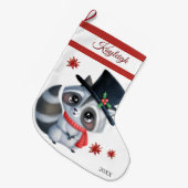 Niedlich Raccoon Grosser Strumpf Großer Weihnachtsstrumpf (Vorderansicht (hängend))