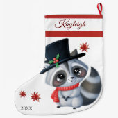 Niedlich Raccoon Grosser Strumpf Großer Weihnachtsstrumpf (Rückseite)