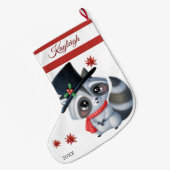 Niedlich Raccoon Grosser Strumpf Großer Weihnachtsstrumpf (Rückseite (Hängend))