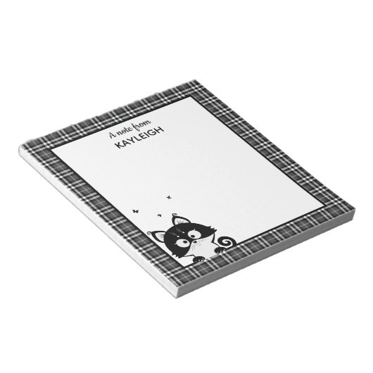 Niedlich Raccoon Kariert Notepad Notizblock (angewinkelt)