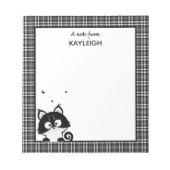 Niedlich Raccoon Kariert Notepad Notizblock (Vorderseite)