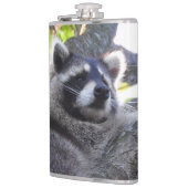 Niedlich Raccoon Nah UP Flachmann (Links)