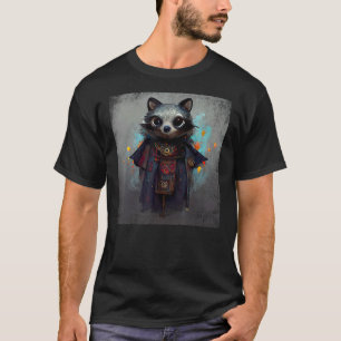 Niedlich Raccoon Samurai Japanisch Bushido Krieger T-Shirt
