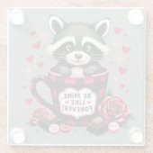 Niedlich Raccoon Valentine Buffalo Kariert Ästheti Glasuntersetzer (Rückseite)