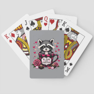 Niedlich Raccoon Valentine Buffalo Kariert Ästheti Spielkarten