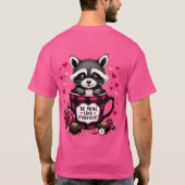 Niedlich Raccoon Valentine Buffalo Kariert Ästheti T-Shirt (Rückseite)