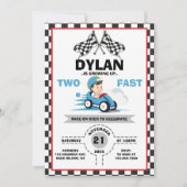 Niedlich Racer Two Fast Einladung (Vorderseite)