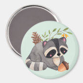 Niedlich Racoon Magnet (Vorderseite/Rückseite)