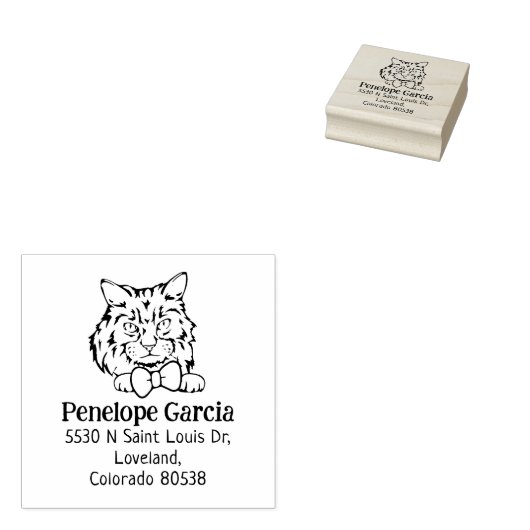 Niedlich Ragamuffin Cat Rücksendeadresse Gummistempel (Stempel)