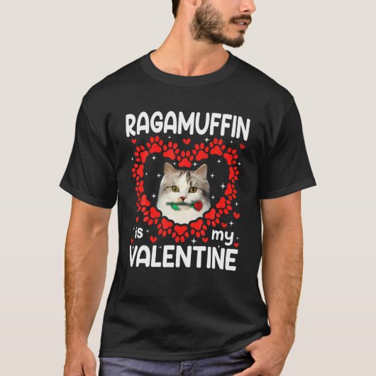 Niedlich Ragamuffin ist mein Valentinerkatzen Herz T-Shirt (Vorderseite)