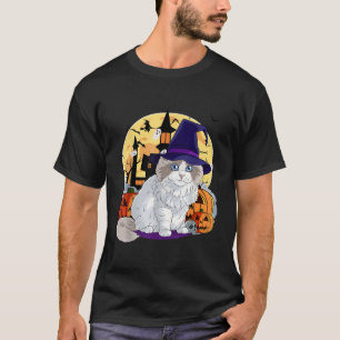 Niedlich Ragdoll Cat Halloween Hexenkürbis T Shirt