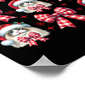 Niedlich Ragdoll Cat Red Kariert Coquette Bow Weih Poster (Ecke)