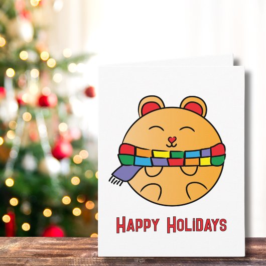 Niedlich Rainbow Animal Cartoon Happy Holidays Mod Karte