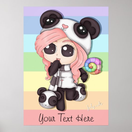 Niedlich Rainbow Anime Panda Girl Poster (Vorne)