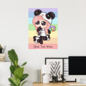 Niedlich Rainbow Anime Panda Girl Poster (Heimbüro)