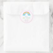 Niedlich Rainbow Baby Dusche Danke Pink Pastel Runder Aufkleber (Tasche)