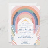 Niedlich Rainbow Baby Dusche Minimalistisch Pastel Einladung (Vorne/Hinten)