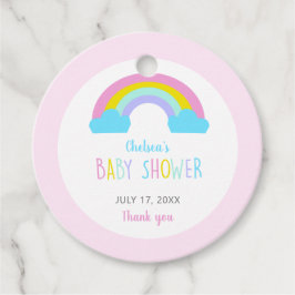 Niedlich Rainbow Baby Dusche Spaß Braun Pastellfar Geschenkanhänger