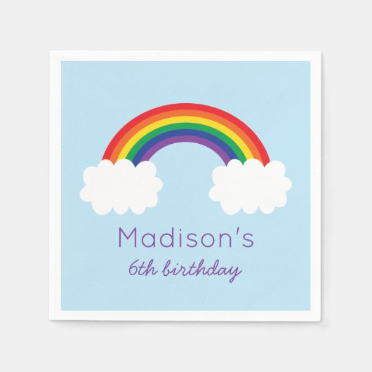 Niedlich Rainbow Birthday Serviette (Vorderseite)