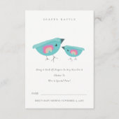 Niedlich Rainbow Blue Birdy Diaper Raffle Baby Dus Begleitkarte (Vorderseite)