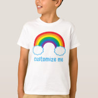 Niedlich Rainbow Blue Clouds Monogram Cool Kids