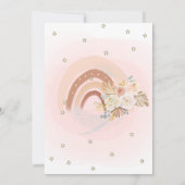 Niedlich Rainbow Boho Blume Kinderdusche Einladung (Rückseite)