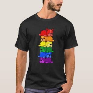 Niedlich Rainbow Boston Terrier Gay Pride Lgbt Pup T-Shirt