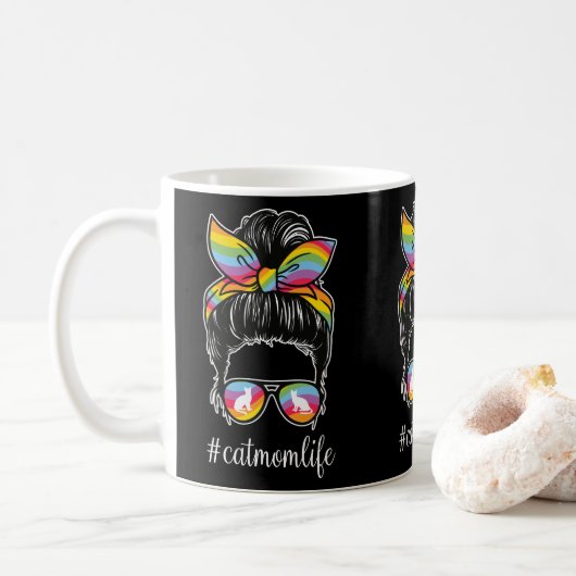 Niedlich Rainbow Cat Mama Leben Katzen Haustiere E Kaffeetasse (Mit Donut)
